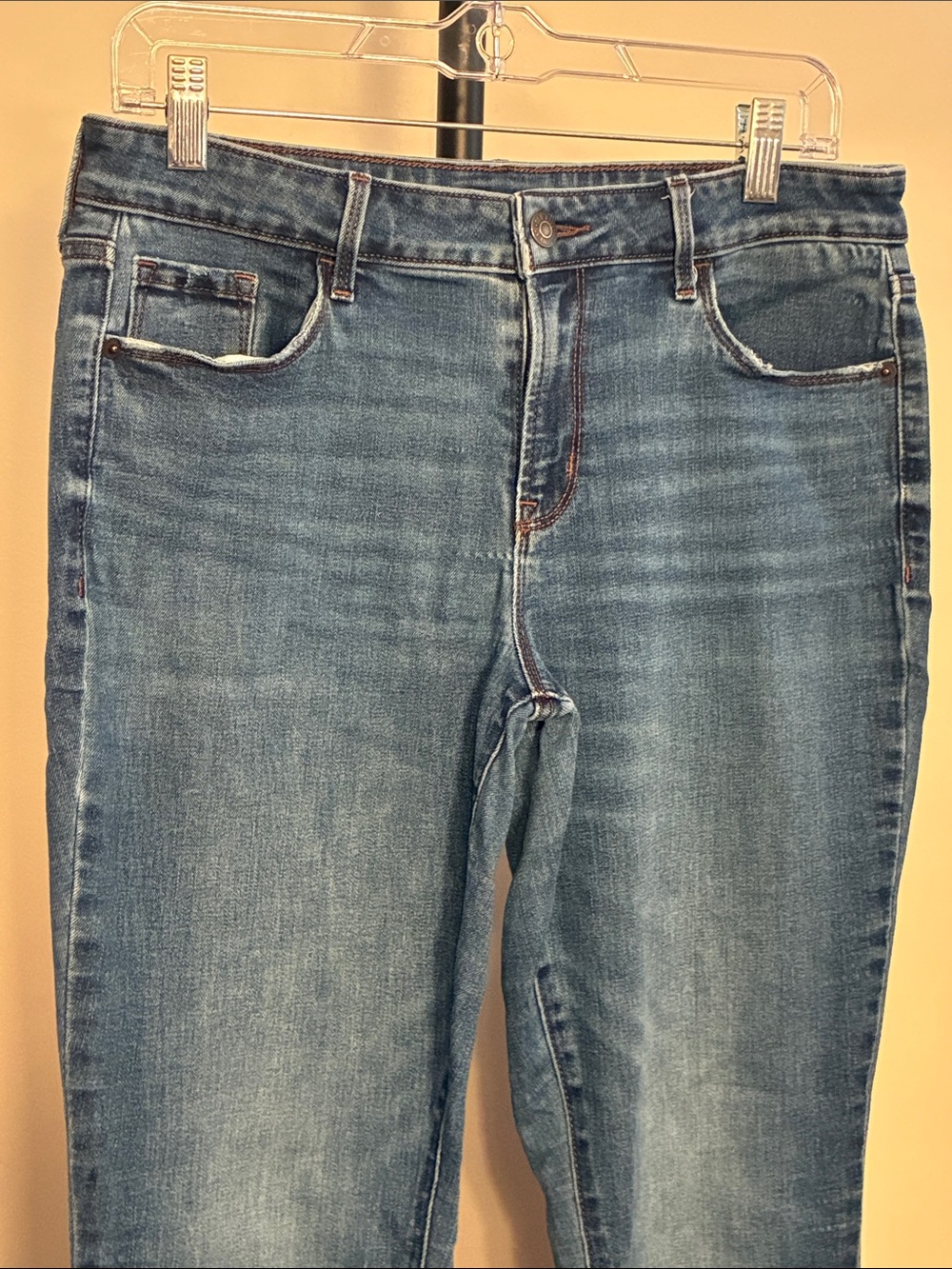 Old Navy Pop Icon Skinny Jeans Mid Rise Blue Stretch Denim Size 10 - Picture 2 of 8